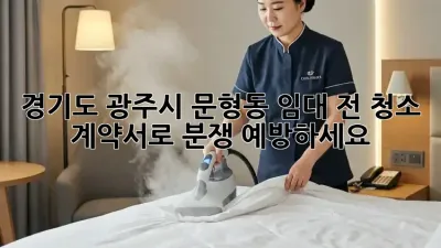 경기도 광주시 문형동 임대 전 청소, 계약서로 분쟁 예방하세요!